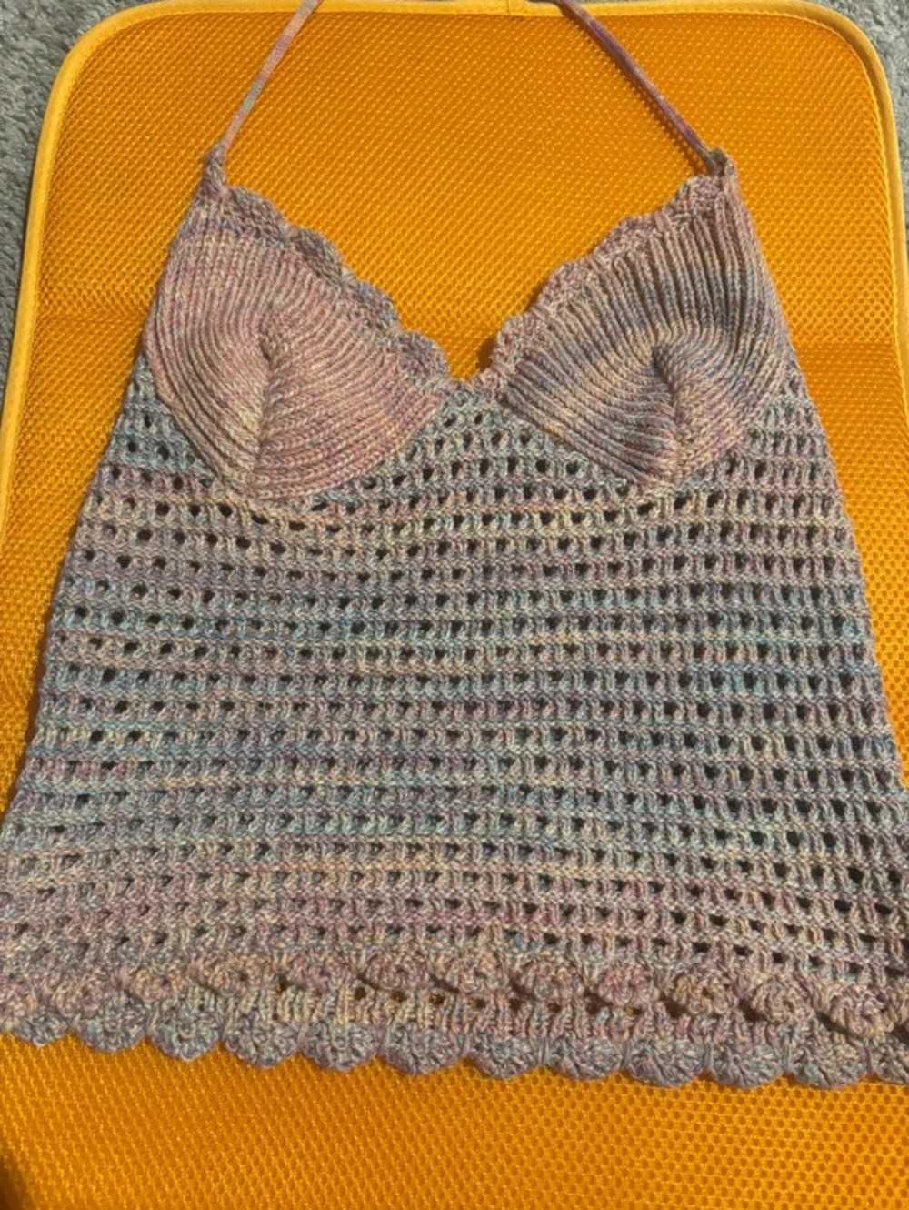 🌅 SHEIN Soleia Pastel Crochet Halter Crop Top Size Medium